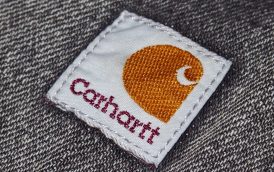 Carhartt-カーハート-ユーズド加工-カバーオール-左胸のロゴ