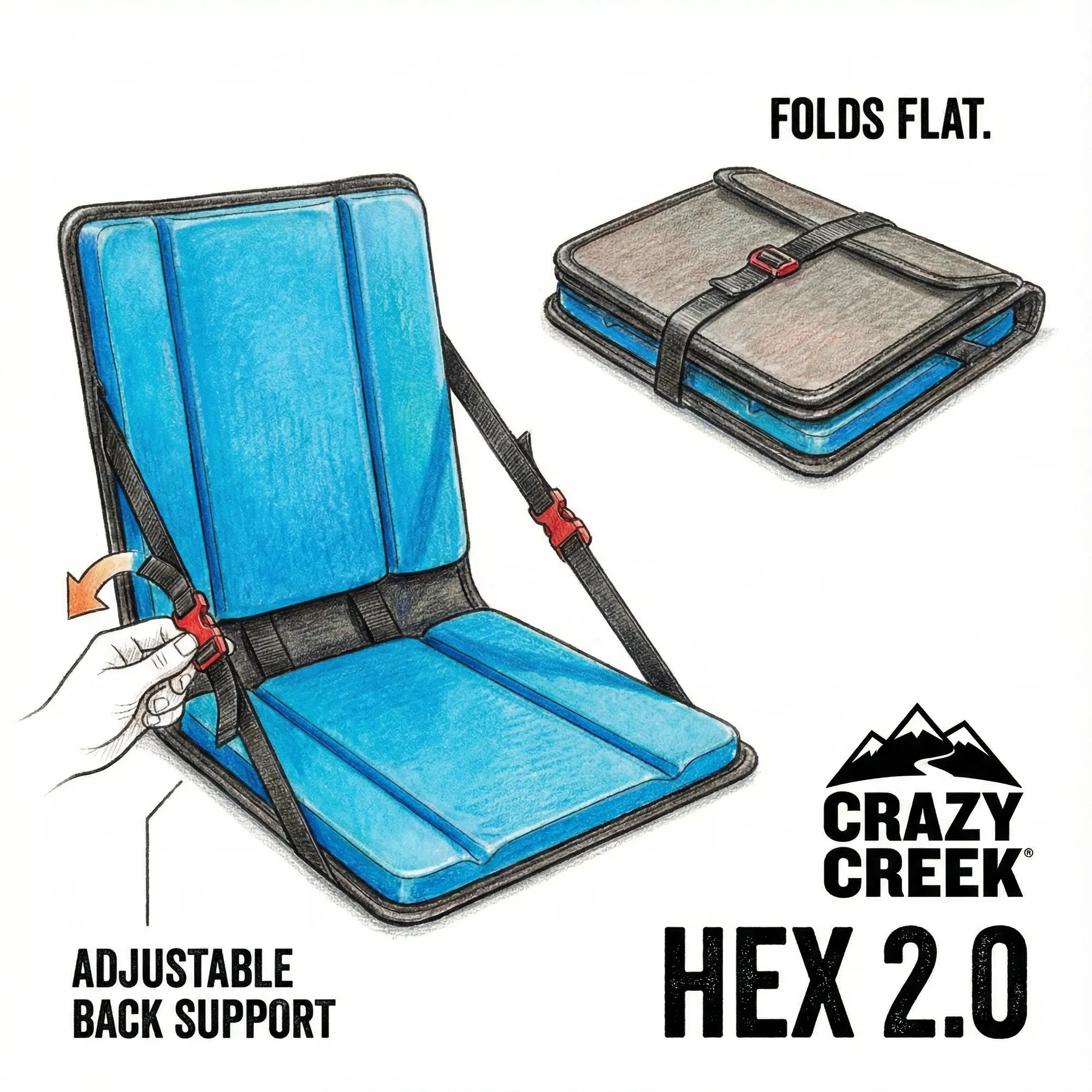 CRAZY CREEK(クレイジークリーク)|「座る」を革新した折りたたみチェアの元祖